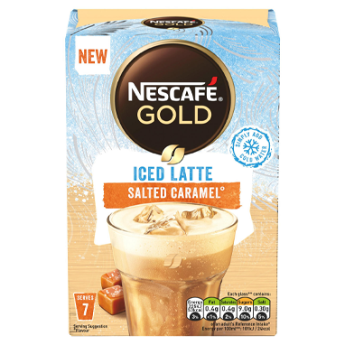 Nescafe Gold Iced Salted Caramel Instant Coffee Sachets 7x14.5g - GARDEN & PET SUPPLIES