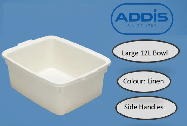 Addis Plastic LINEN Butler Large Rectangular Bowl 12.5 Litre