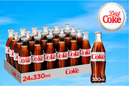 Coca Cola Diet Iconic GLASS Bottles 24 x 330ml