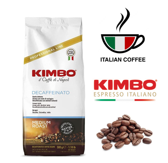 Kimbo Decaf Medium Roast Coffee Beans - 500g - GARDEN & PET SUPPLIES