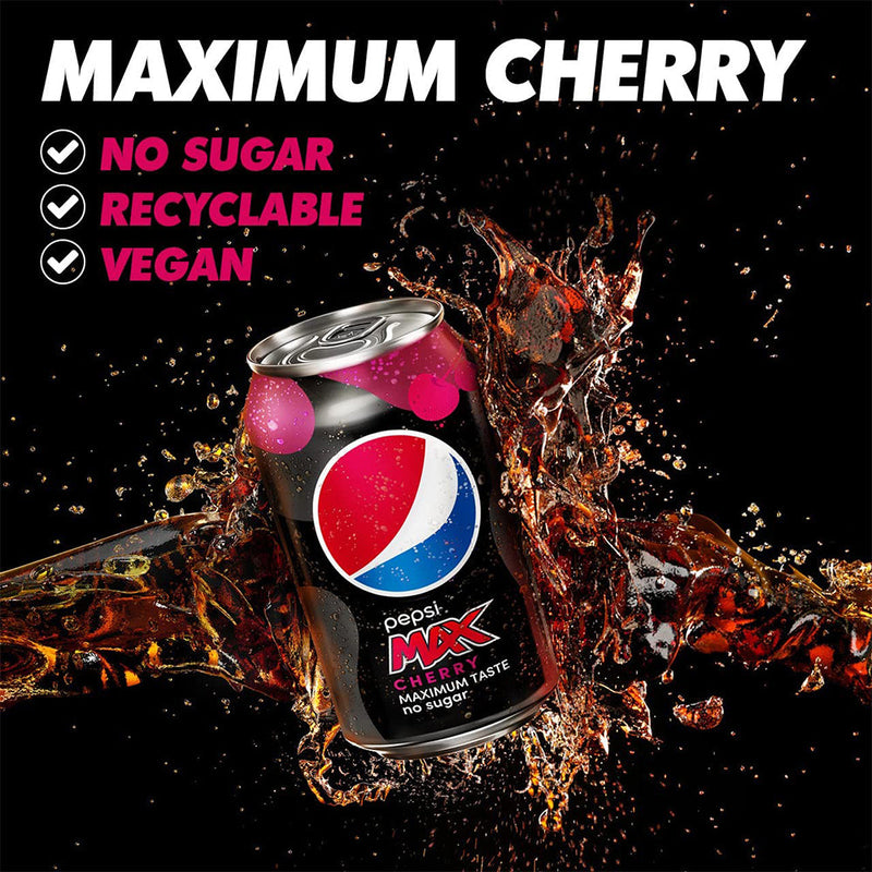 Pepsi Max Cherry Cans 24x330ml - GARDEN & PET SUPPLIES