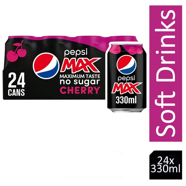 Pepsi Max Cherry Cans 24x330ml - GARDEN & PET SUPPLIES