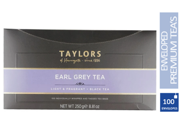 Taylors of Harrogate Earl Grey Enveloped Tea Pack 100’s - GARDEN & PET SUPPLIES