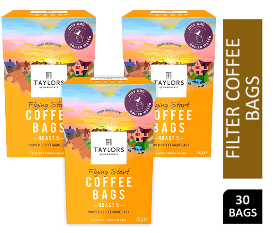 Taylors of Harrogate Flying Start Coffee Bags Pack 30s - GARDEN & PET SUPPLIES