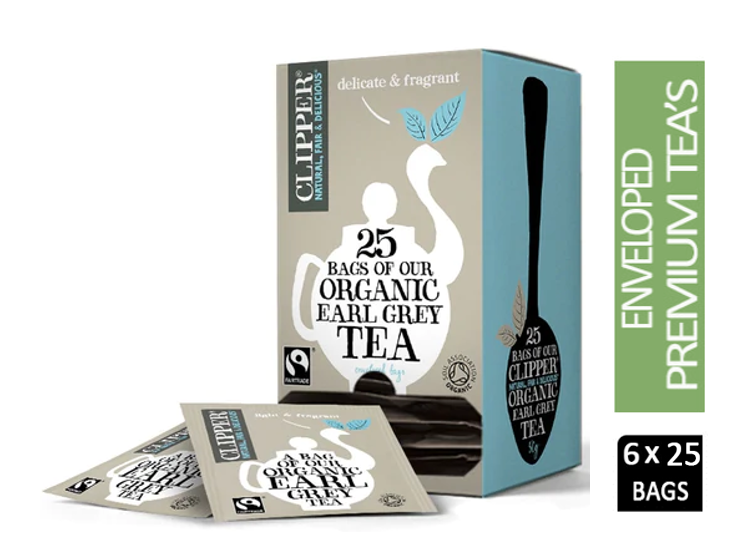 Clipper Fairtrade Organic Earl Grey Enveloped Infusion Tea 25 - GARDEN & PET SUPPLIES