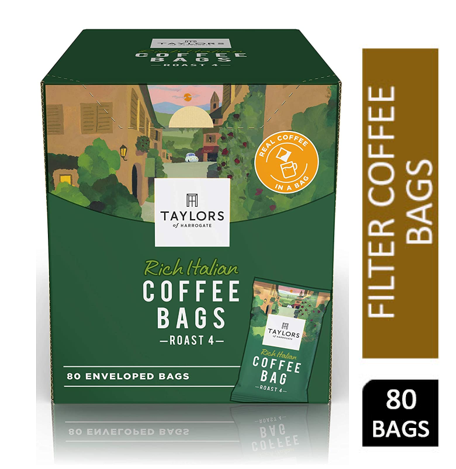 Taylors of Harrogate Rich Italian Coffee Bags Pack 80s - GARDEN & PET SUPPLIES