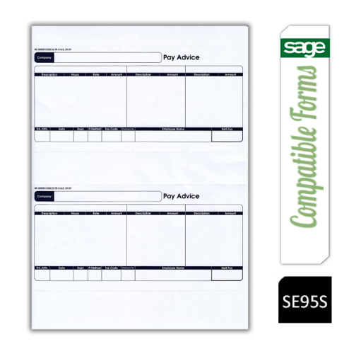 Sage (SE95S) Compatible 1-Part Laser Pay Advice Forms Pack 500's - GARDEN & PET SUPPLIES