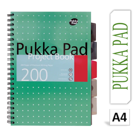 Pukka Pads Metallic Green A4 Project Book Code 8521-MET {3-Pack} - GARDEN & PET SUPPLIES