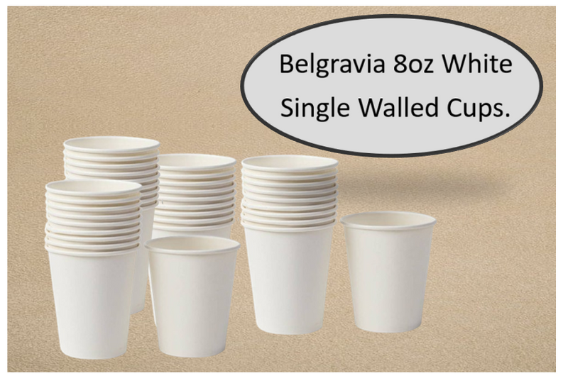 Belgravia 8oz White Paper Cups 50's