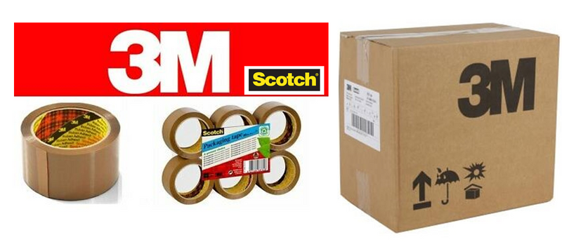 Scotch Packaging Tape Low Noise Brown/Buff 50mmx66m Pack 6 - 72 Roll's {Full Box} - GARDEN & PET SUPPLIES