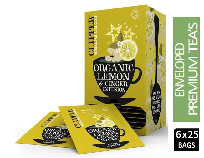 Clipper Organic Infusions Lemon & Ginger 25's - GARDEN & PET SUPPLIES