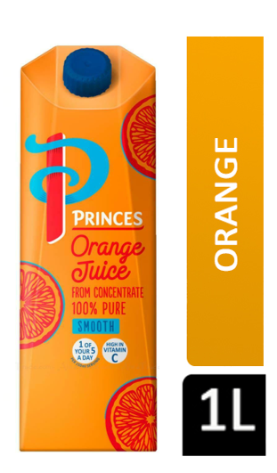 Princes 100% Pure Orange Juice 12 x 1L Tetra Pack - GARDEN & PET SUPPLIES