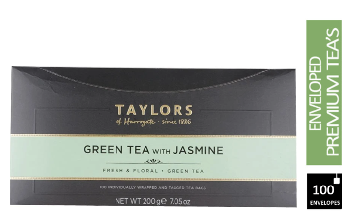 Taylors of Harrogate Green Tea with Jasmin Enveloped Tea Pack 100’s - GARDEN & PET SUPPLIES