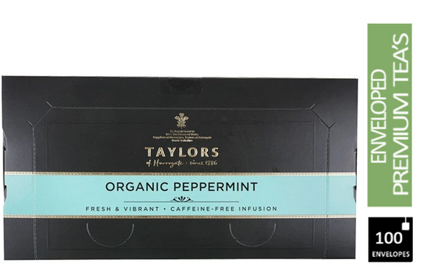 Taylors of Harrogate Organic Peppermint Enveloped Tea Pack 100’s - GARDEN & PET SUPPLIES