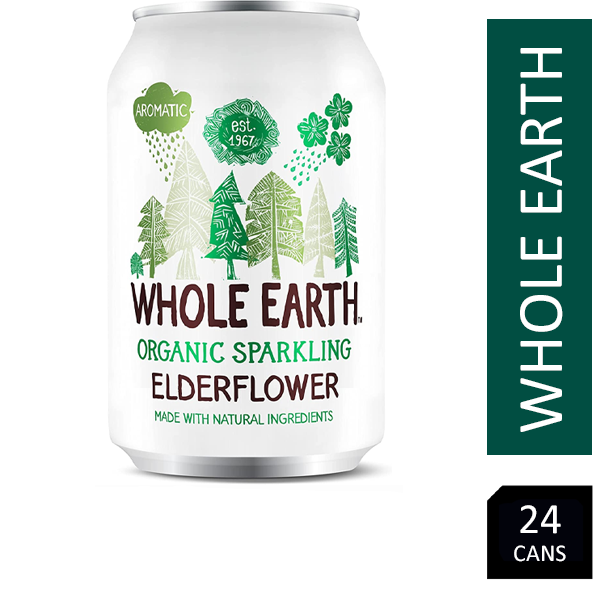 Whole Earth Organic Sparkling Elderflower 24x330ml - GARDEN & PET SUPPLIES