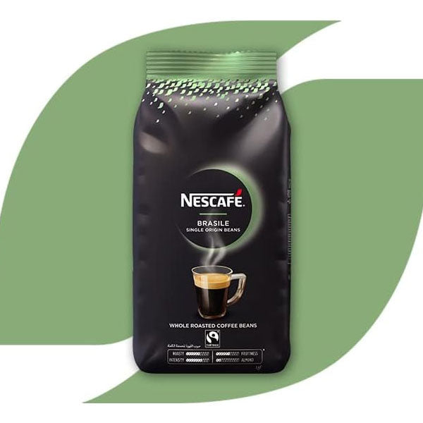 Nescafé Brasile Whole Roasted Fairtrade Coffee Beans 1kg 100% Arabica Premium