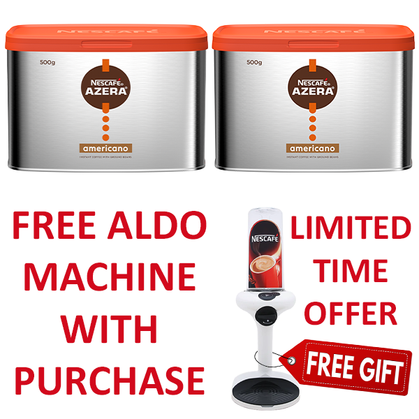 Nescafe Azera Americano Finely Ground Instant Coffee 2 x 500g & FREE Aldo Powder Dispenser Machine - GARDEN & PET SUPPLIES