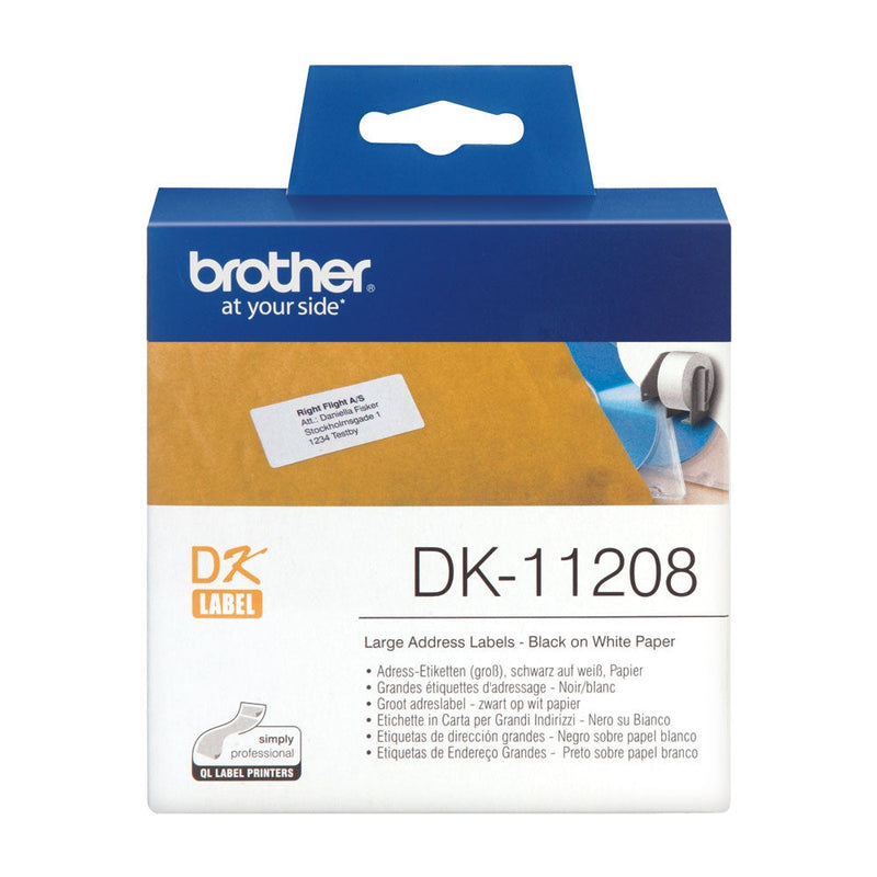 Brother Black on White Paper Large Address Labels (Pack of 400) DK11208 - GARDEN & PET SUPPLIES