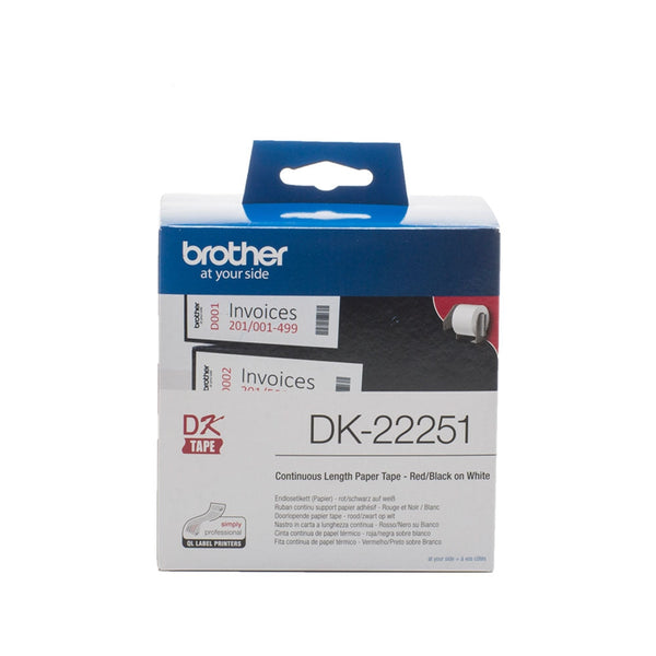 Brother DK-22251 Continuous Paper Tape Black/Red On White - GARDEN & PET SUPPLIES