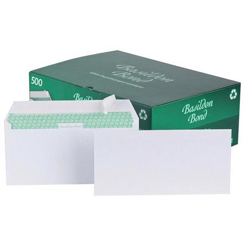 Basildon Bond Envelopes Wallet Peel and Seal 100gsm White DL Pack 500 Code C80116 - GARDEN & PET SUPPLIES