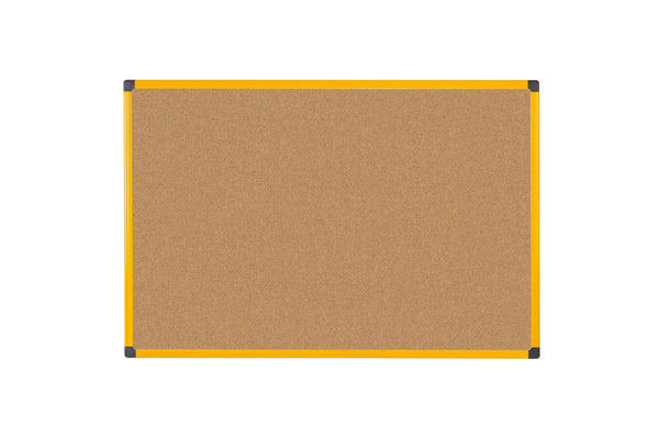 Bi-Office Ultrabrite Cork Noticeboard Yellow Aluminium Frame 1200x900mm - CA0511721 - GARDEN & PET SUPPLIES