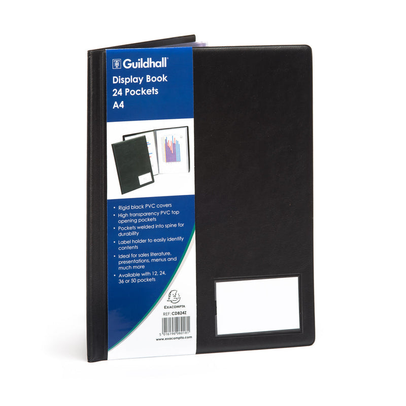 Guildhall A4 Display Book 24 Pocket Black - CDB24Z - GARDEN & PET SUPPLIES