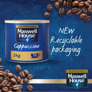 Maxwell House Cappuccino Instant Coffee 1kg Tin (Full Pack 4's) - GARDEN & PET SUPPLIES