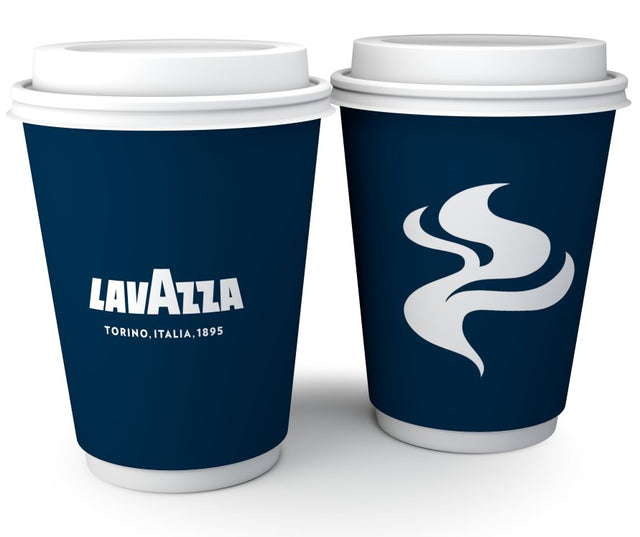 12oz Blue & White Double Walled Lavazza Paper Cups