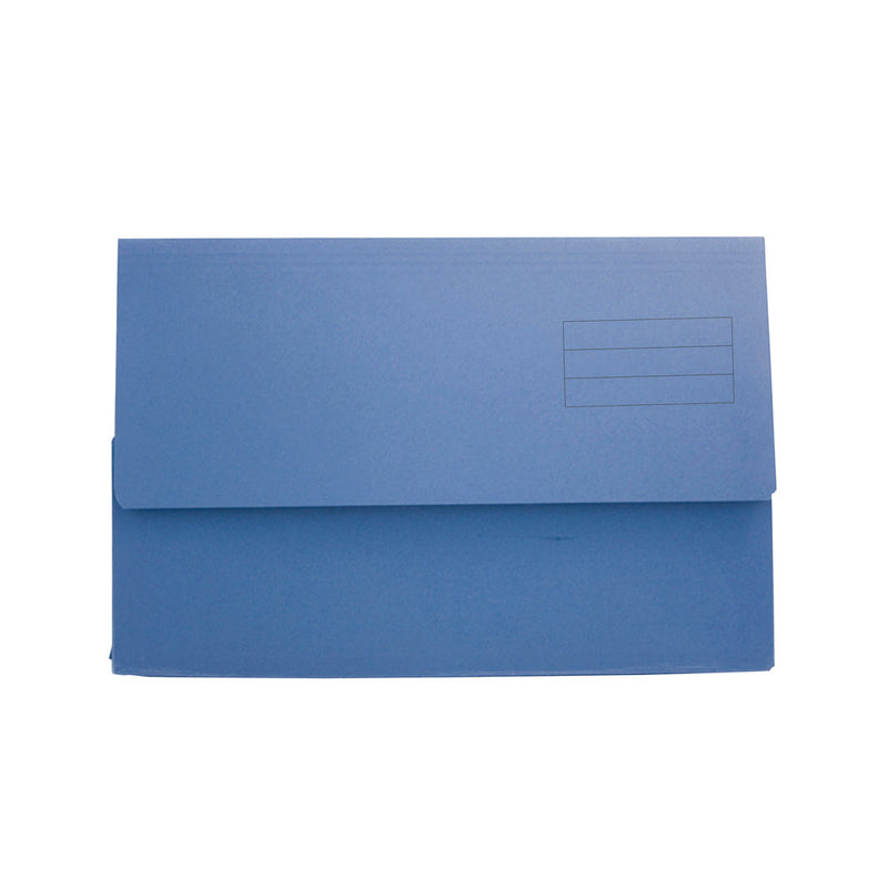 Exacompta Document Wallet Manilla Foolscap Half Flap 250gsm Blue (Pack 50) - DW250-BLUZ - GARDEN & PET SUPPLIES