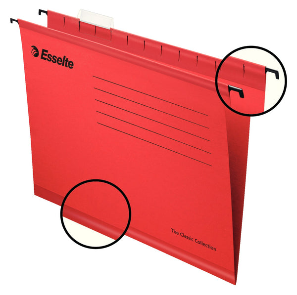 Esselte Classic A4 Suspension File Board 15mm V Base Red (Pack 25) 90316 - GARDEN & PET SUPPLIES