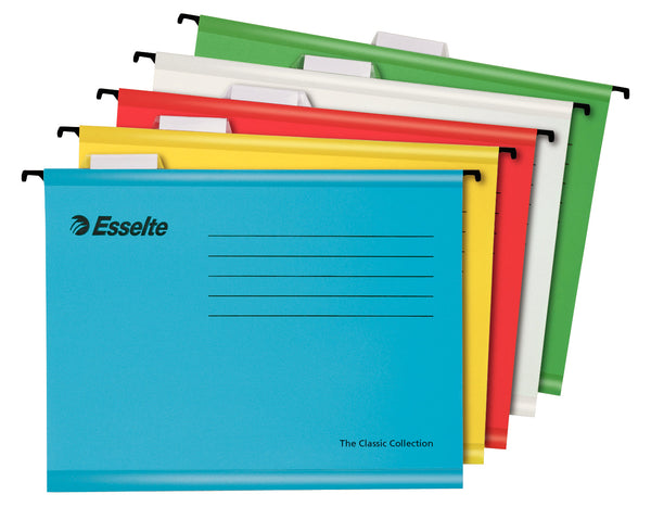 Esselte Pendaflex A4 Reinforced Suspension File Card V Base Assorted Colours (Pack 10) 93042 - GARDEN & PET SUPPLIES