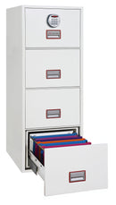 Phoenix Vertical Fire File 4 Drawer Filing Cabinet Electronic Lock White FS2254E - GARDEN & PET SUPPLIES