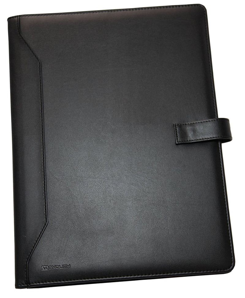 Monolith A4 Conference Folder and Pad Leather Look Black 2900 - GARDEN & PET SUPPLIES