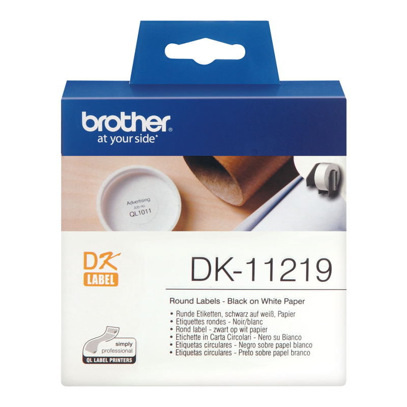 Brother Black On White Round 12mm Labels 1200 Labels - DK11219 - GARDEN & PET SUPPLIES