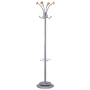 Alba Vienna Coat Stand 8 Pegs Wood and Silver PMVIENA - GARDEN & PET SUPPLIES