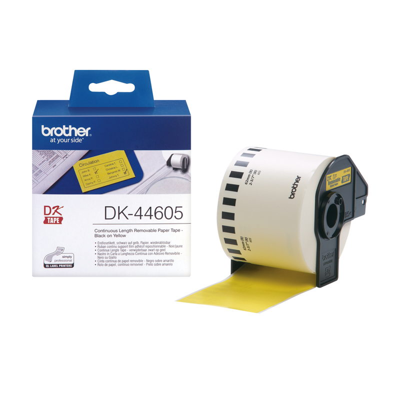 Brother Yellow Removable Paper 62mm x 30.5m - DK44605 - GARDEN & PET SUPPLIES