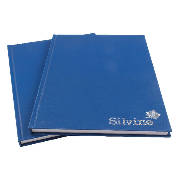 Silvine A4 Casebound Hard Cover Notebook Ruled 192 Pages Blue (Pack 6) - CBA4 - GARDEN & PET SUPPLIES