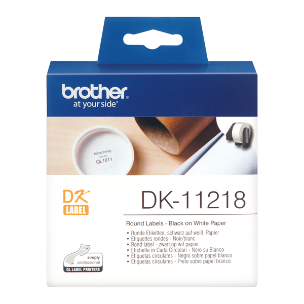 Brother Black On White Round 24mm Labels 1000 Labels - DK11218 - GARDEN & PET SUPPLIES