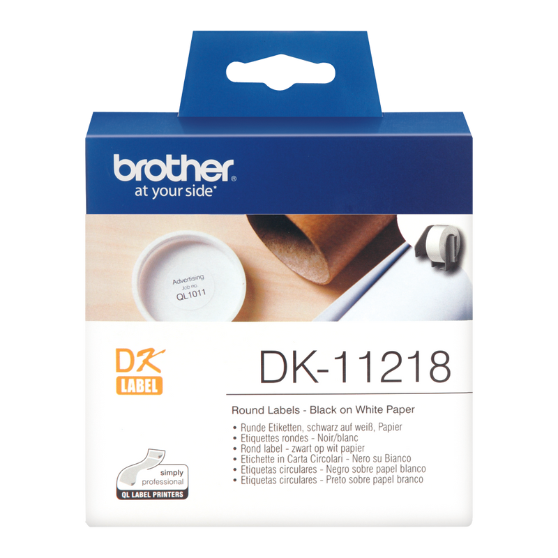 Brother Black On White Round 24mm Labels 1000 Labels - DK11218 - GARDEN & PET SUPPLIES