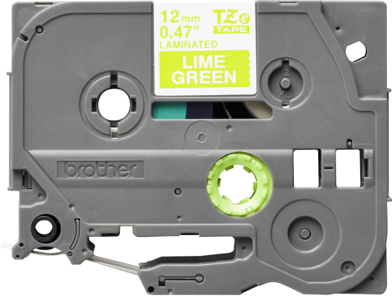 Brother White On Lime Green Label Tape 12mm x 5m - TZEMQG35 - GARDEN & PET SUPPLIES