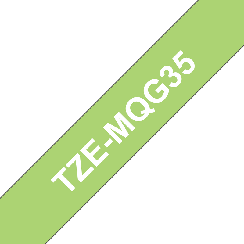 Brother White On Lime Green Label Tape 12mm x 5m - TZEMQG35 - GARDEN & PET SUPPLIES