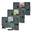 Brother PTouch Ribbon 12mm x 8m 3 Pack Value Pack Labelling Tape- TZE31M3 - GARDEN & PET SUPPLIES