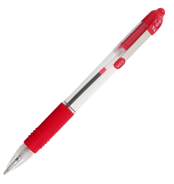 Zebra Z-Grip Retractable Ballpoint 1.0mm Tip Red (Pack 12) - 22230 - GARDEN & PET SUPPLIES