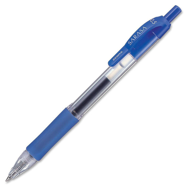 Zebra Sarasa Retractable Gel Rollerball Pen 0.5mm Tip 0.3mm Line Blue (Pack 12) - 46720 - GARDEN & PET SUPPLIES