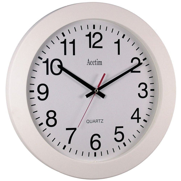 Acctim Controller Wall Clock Silent Sweep 368mm White 93/704 - GARDEN & PET SUPPLIES