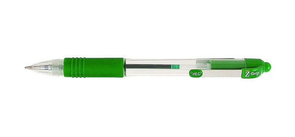 Zebra Z-Grip Retractable Ballpoint 1.0mm Tip Green (Pack 12) - 22240 - GARDEN & PET SUPPLIES