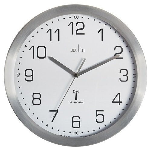 Acctim Mason Wall Clock Radio Controlled 250mm Aluminium 74337 - GARDEN & PET SUPPLIES