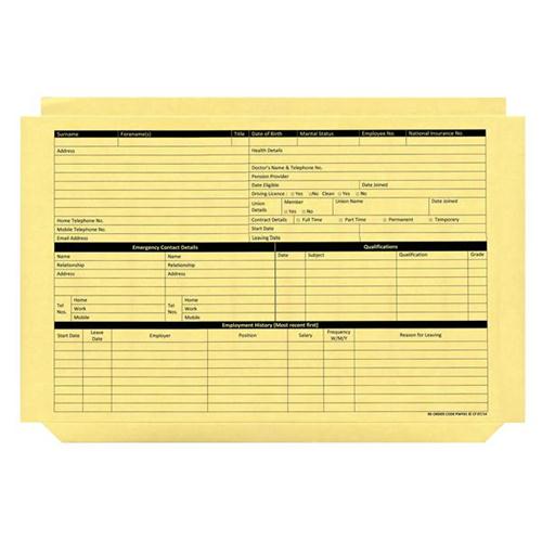 Custom Forms Personnel Pre-Printed Wallet Manilla 330x235mm 270gsm Yellow (Pack 50) PWY01 - GARDEN & PET SUPPLIES