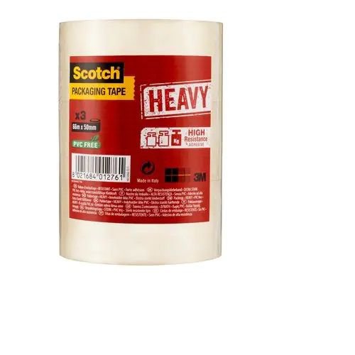 Scotch Packaging Tape Heavy Transparent 50mm x 66m (Pack 3) 7100094367 - GARDEN & PET SUPPLIES