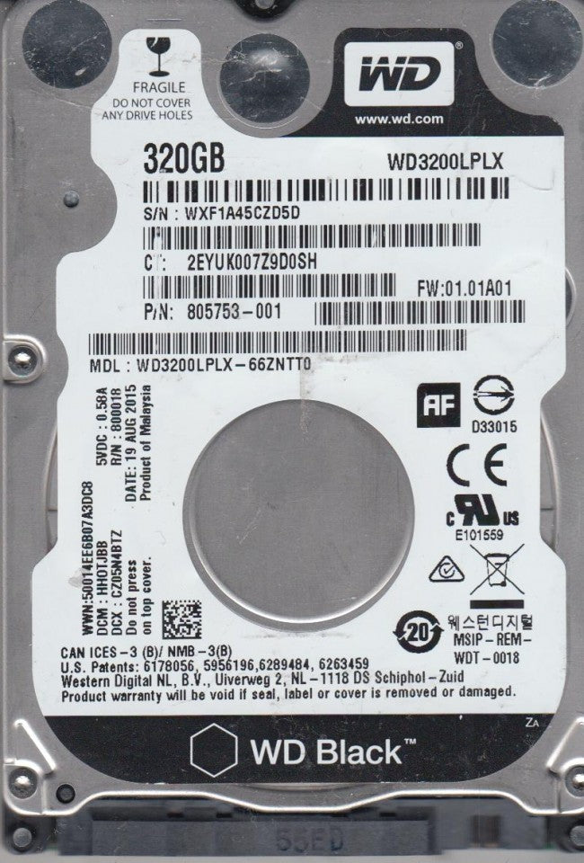 Western Digital Black 320GB SATA 6Gbs 7200 RPM 32MB Cache 2.5 Inch Internal Hard Disk Drive - GARDEN & PET SUPPLIES